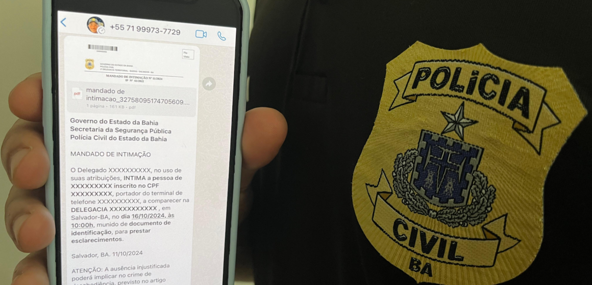 Polícia Civil da Bahia passa a enviar intimações via WhatsApp