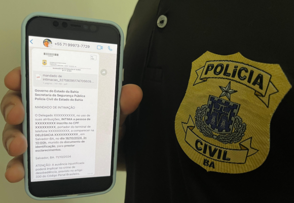 Polícia Civil da Bahia passa a enviar intimações via WhatsApp