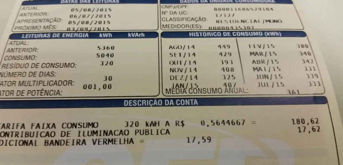 Conta de energia não terá cobrança extra em dezembro